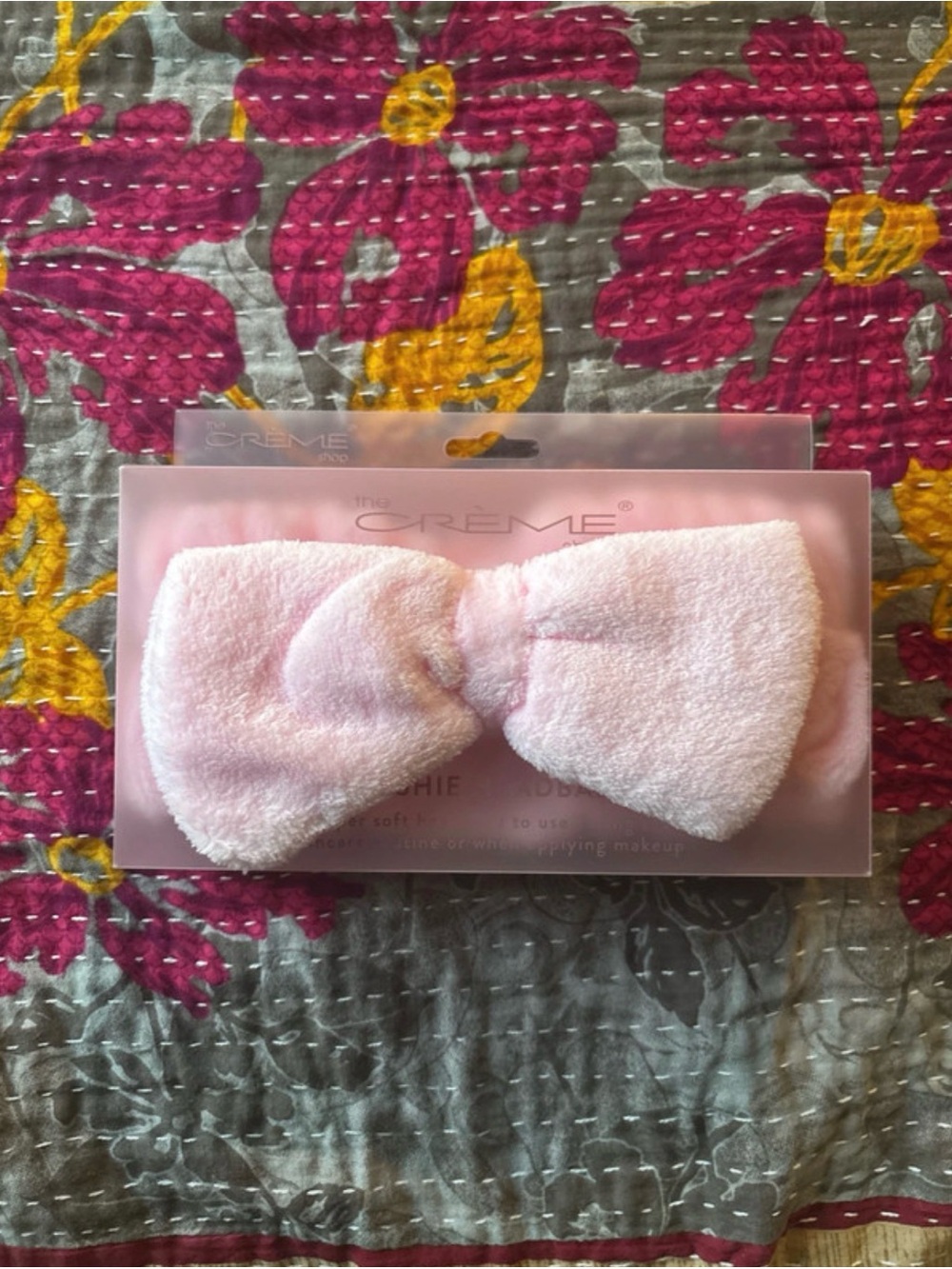 The Crème Shop Pink Plush Spa Head band